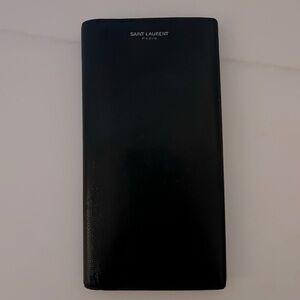 Saint Laurent Black Leather Long Bifold Wallet